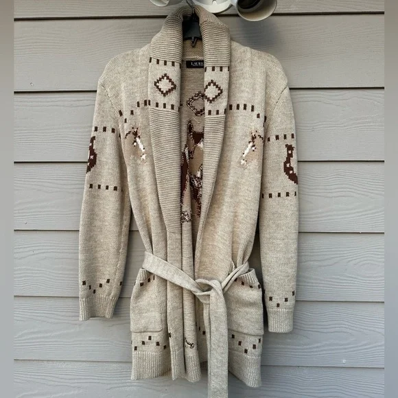 Lauren Ralph LaurenEquestrian Intarsia-Knit Cardigan